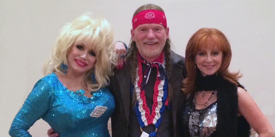 Willie Nelson Impersonator with Dolly Patron and Reba McIntyre Impersonators